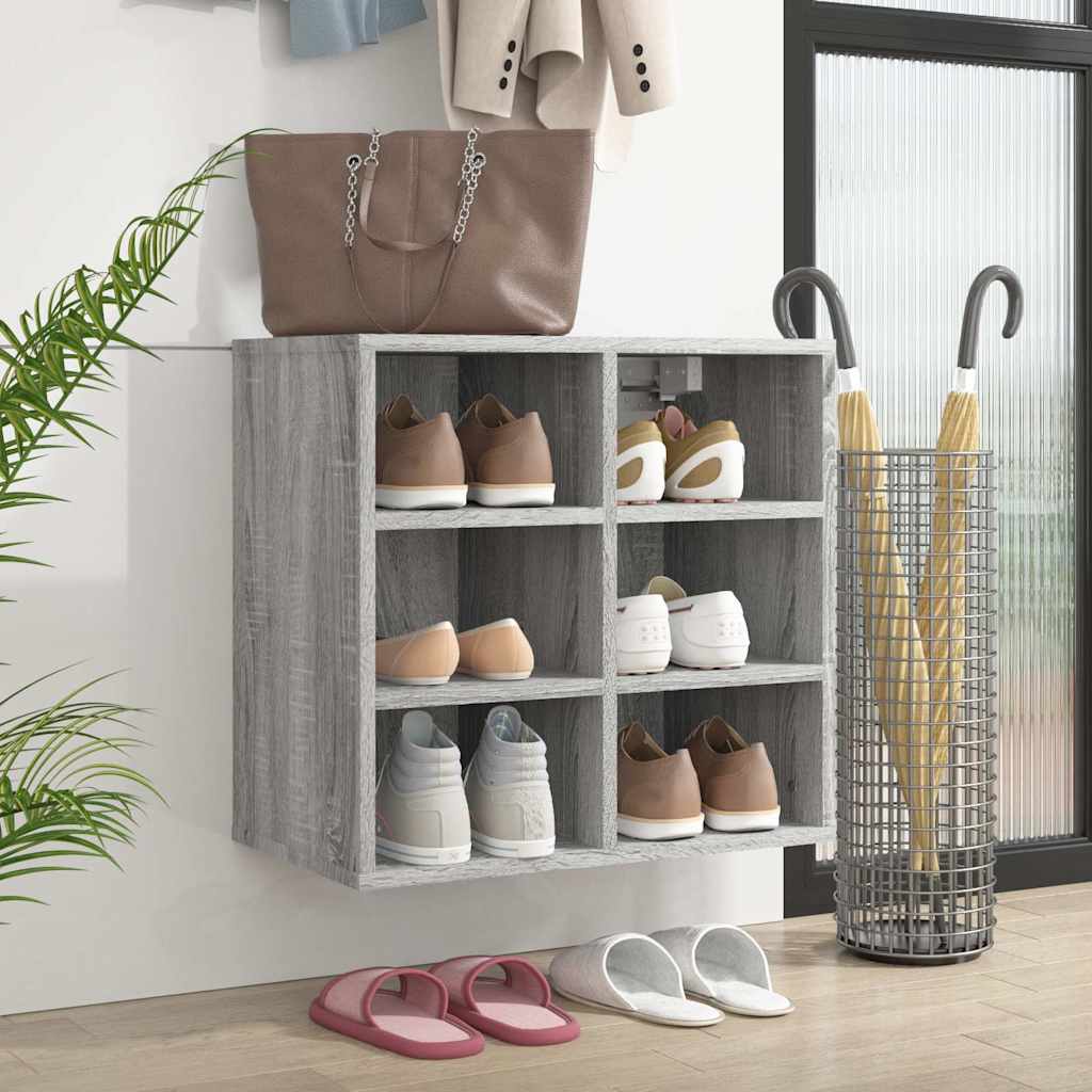 vidaXL Shoe Cabinet Grey Sonoma 52,5x30x50 cm 1
