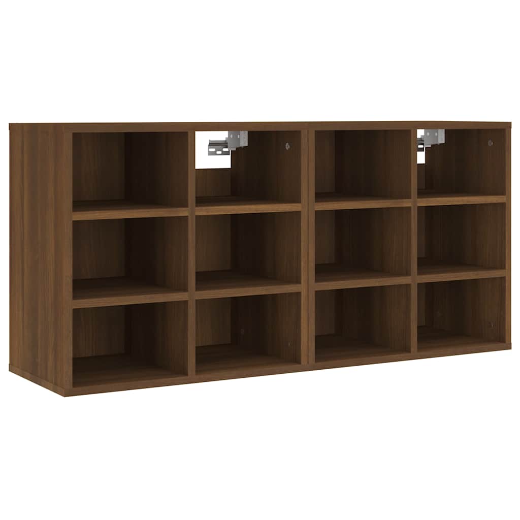 vidaXL Shoe Cabinets 2 pcs Brown Oak 52,5x30x50 cm 4