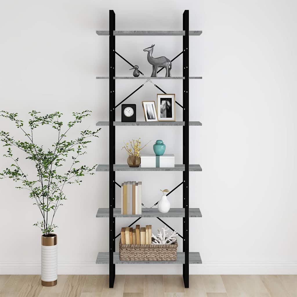 vidaXL High Cabinet Grey Sonoma 80x30x210 cm Engineered Wood 3