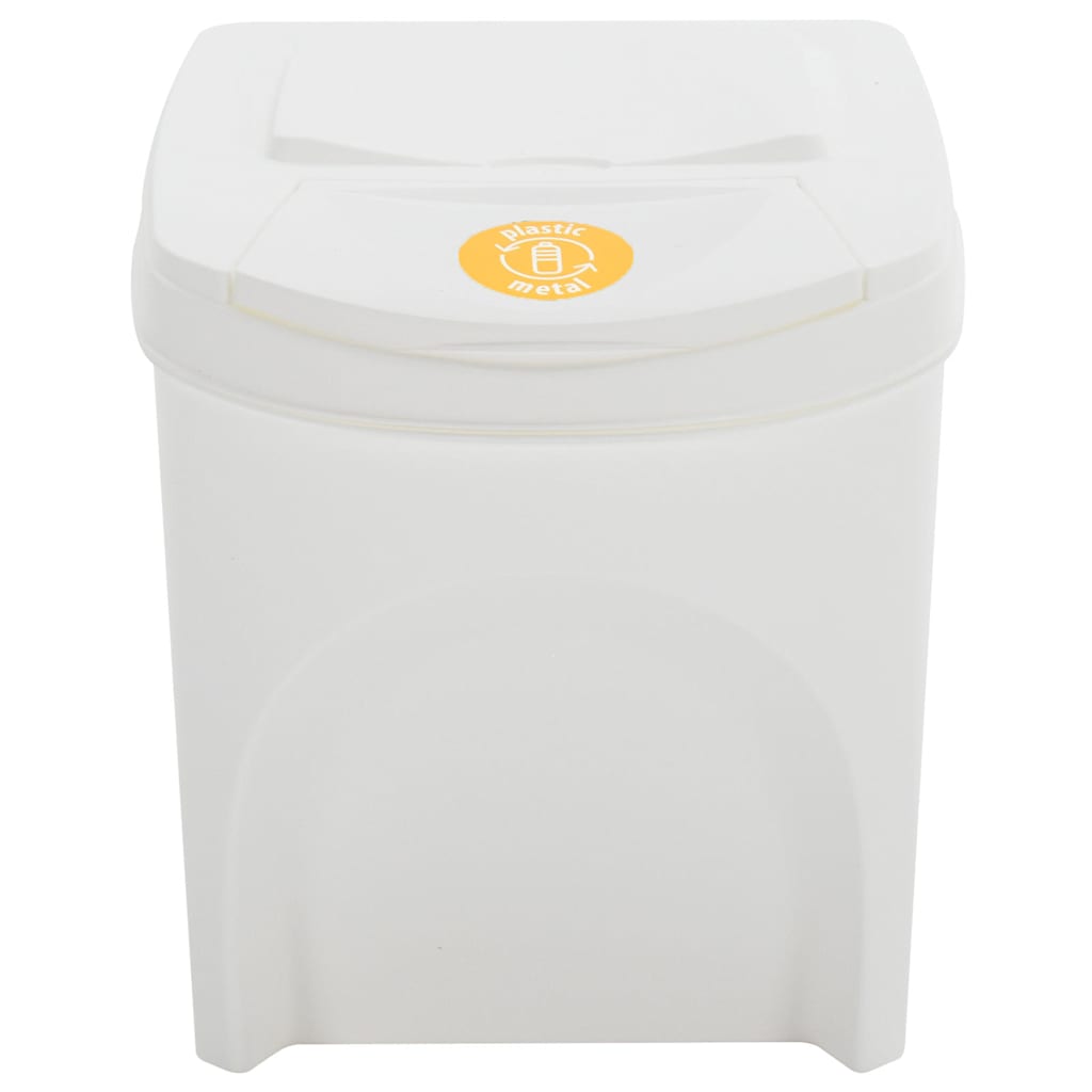 vidaXL Stackable Garbage Bin Boxes 4 pcs White 100 L Polypropylene 5