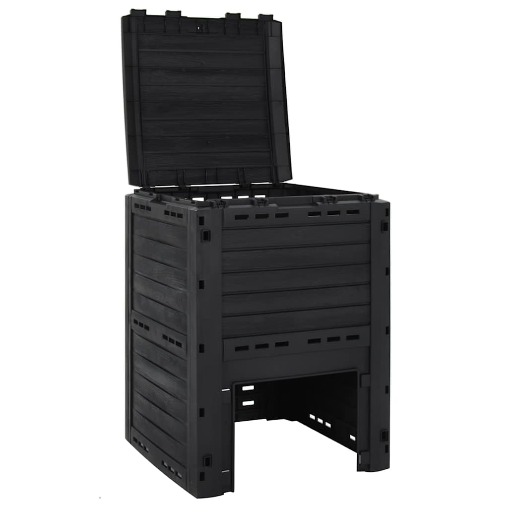 vidaXL Garden Composter Black 280 L Polypropylene 5
