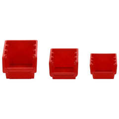 vidaXL 26 Piece Workshop Shelf Set Red and Black 77x39cm Polypropylene 6