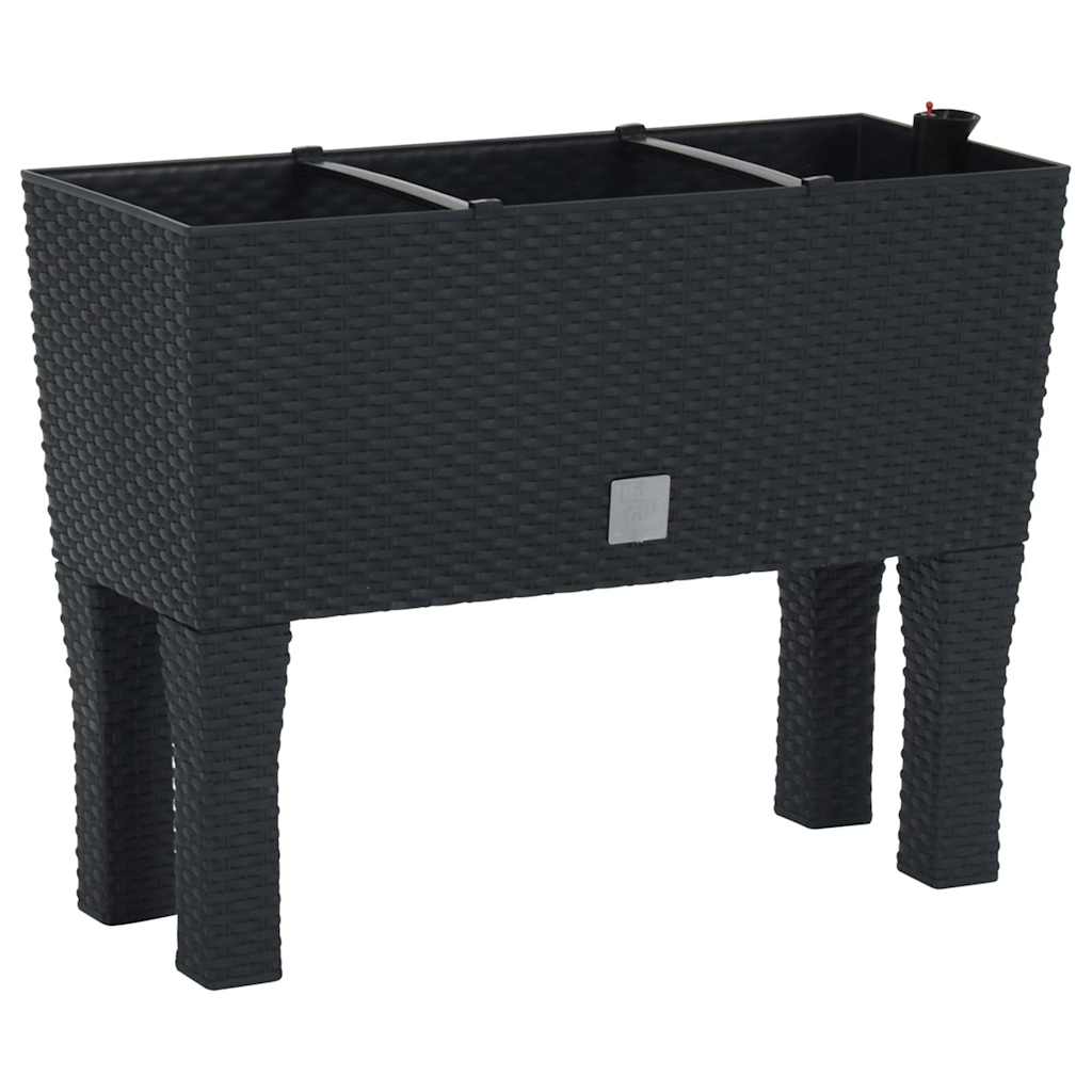 152208 vidaXL Raised Garden Bed Anthracite 60x25x46 cm PP Rattan 2