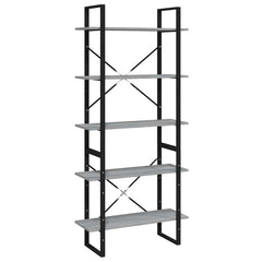 vidaXL 5-Tier Book Cabinet Grey Sonoma 80x30x175 cm Engineered Wood 2