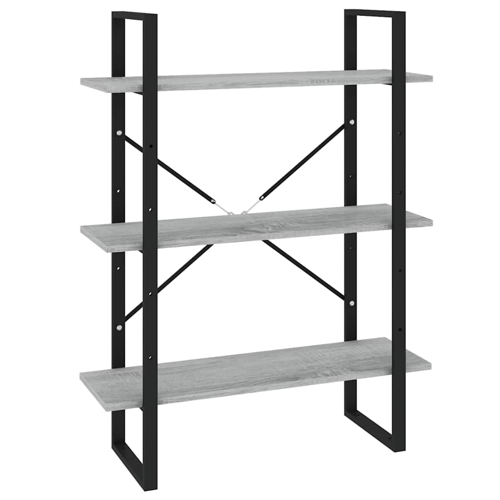 5-Tier Book Cabinet 80x30x175 cm Engineered Wood Grey sonoma