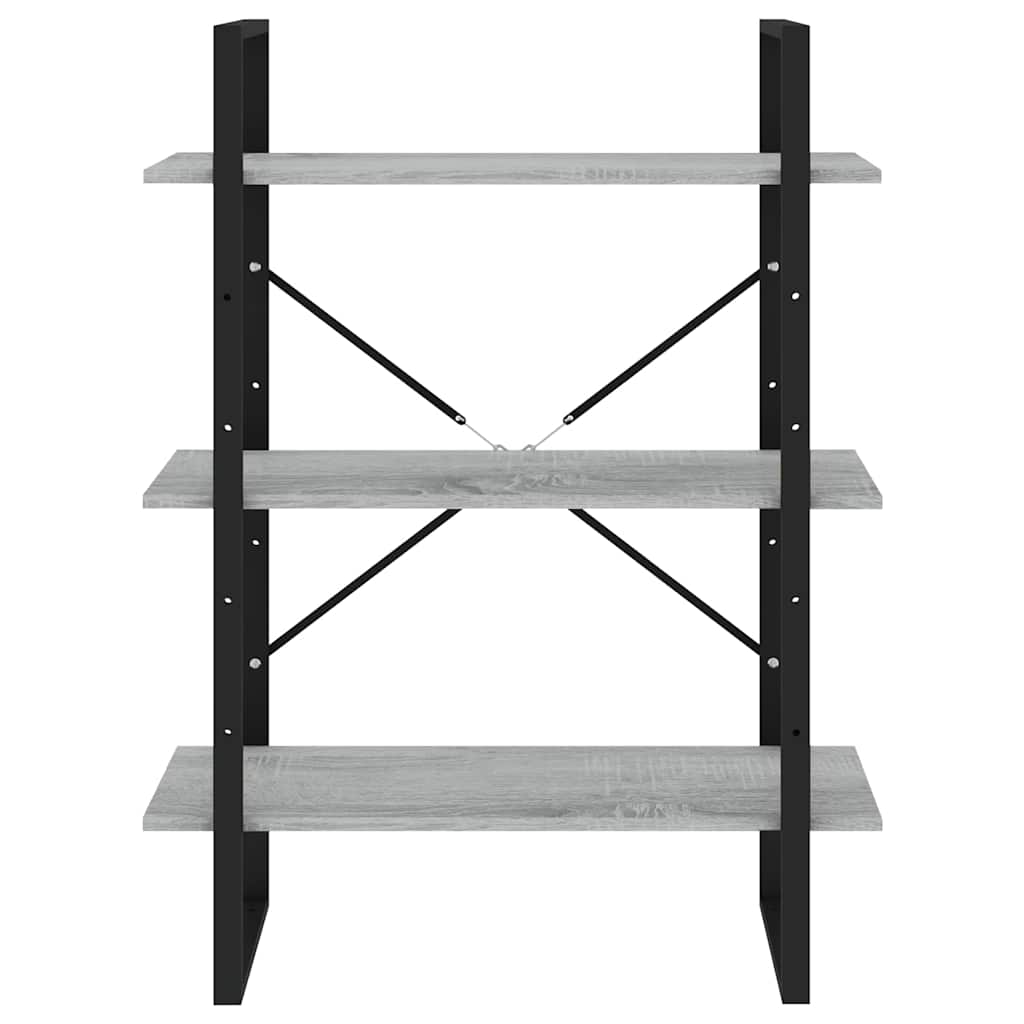 vidaXL 5-Tier Book Cabinet Grey Sonoma 80x30x175 cm Engineered Wood 6