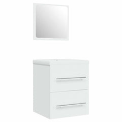 Sink Cabinet with Built-in Basin Engineered Wood white