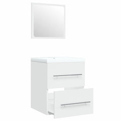 Sink Cabinet with Built-in Basin Engineered Wood white