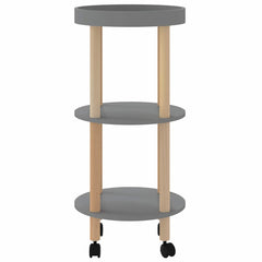 vidaXL 3-tier Trolley Grey 38x38x82cm Engineered Wood&Solid Wood Pine 4