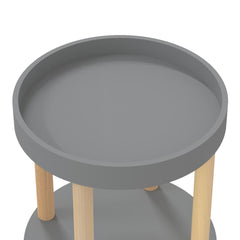 vidaXL 3-tier Trolley Grey 38x38x82cm Engineered Wood&Solid Wood Pine 5