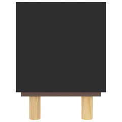 vidaXL TV Cabinet | Black | Engineered wood, Solid pinewood, Natural rattan 5