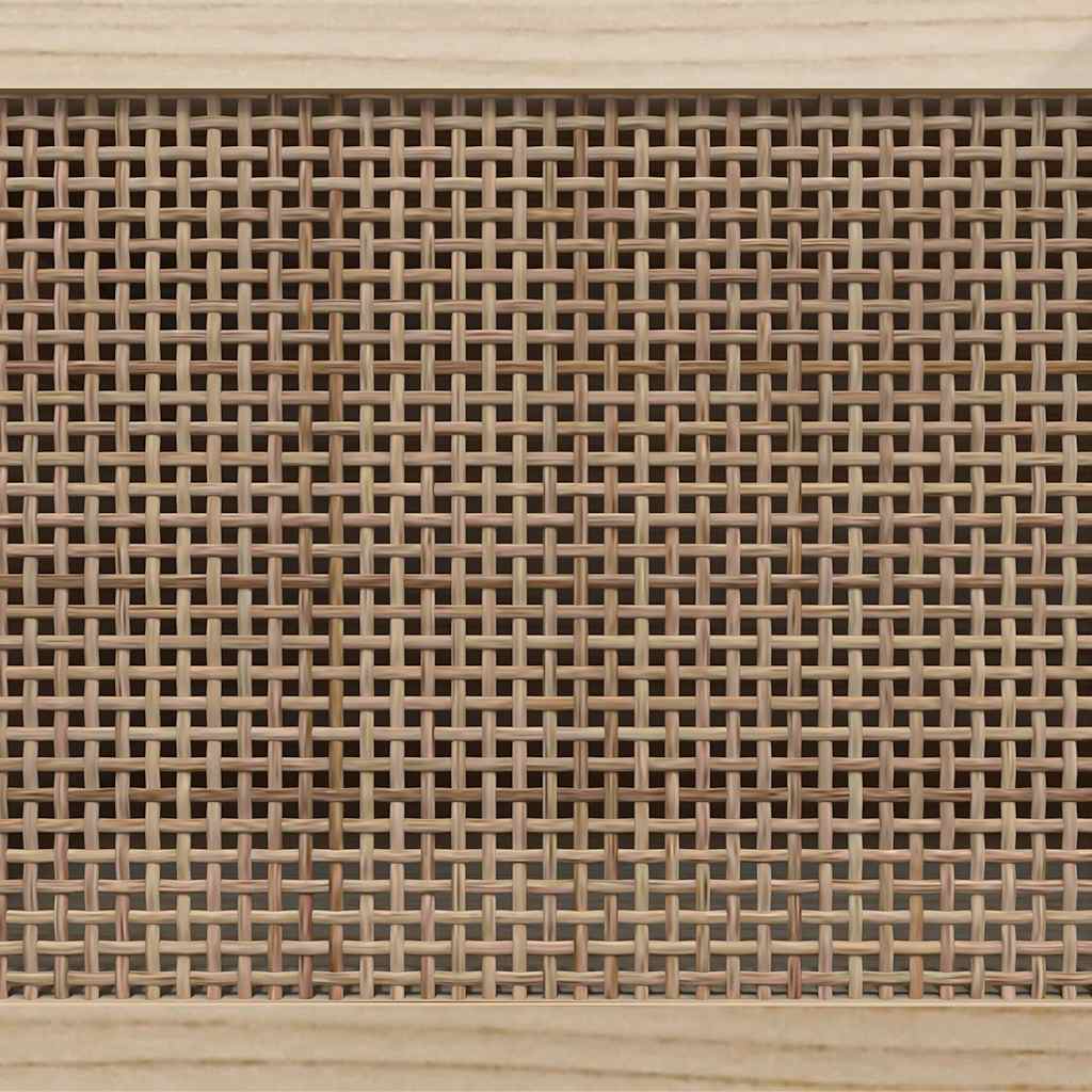 vidaXL Tv Cabinet | Brown | Engineered wood, solid pinewood, natural rattan 6