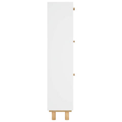 vidaXL Shoe Cabinet White 52x25x115 cm Engineered Wood&Natural Rattan 6