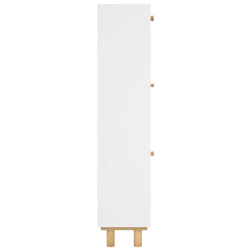 vidaXL Shoe Cabinet White 52x25x115 cm Engineered Wood&Natural Rattan 6