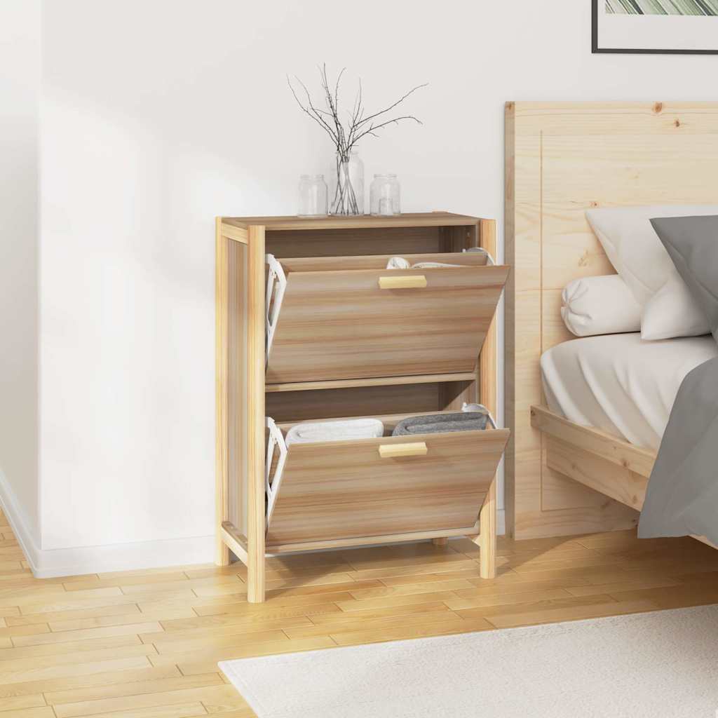 vidaXL Shoe Cabinet | White | Engineered wood, solid pine wood | Medium 4