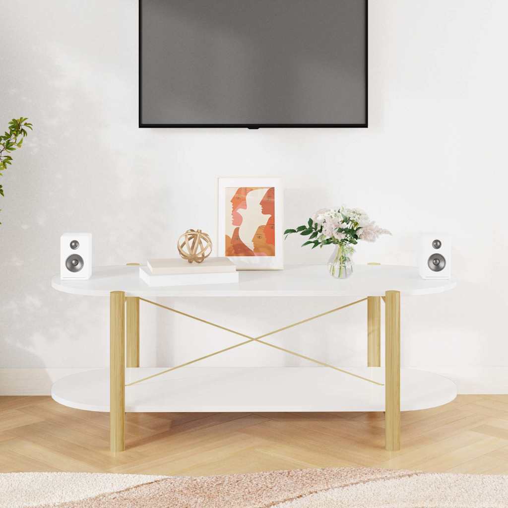 vidaXL Coffee Table White 110x48x40 cm Engineered Wood 3