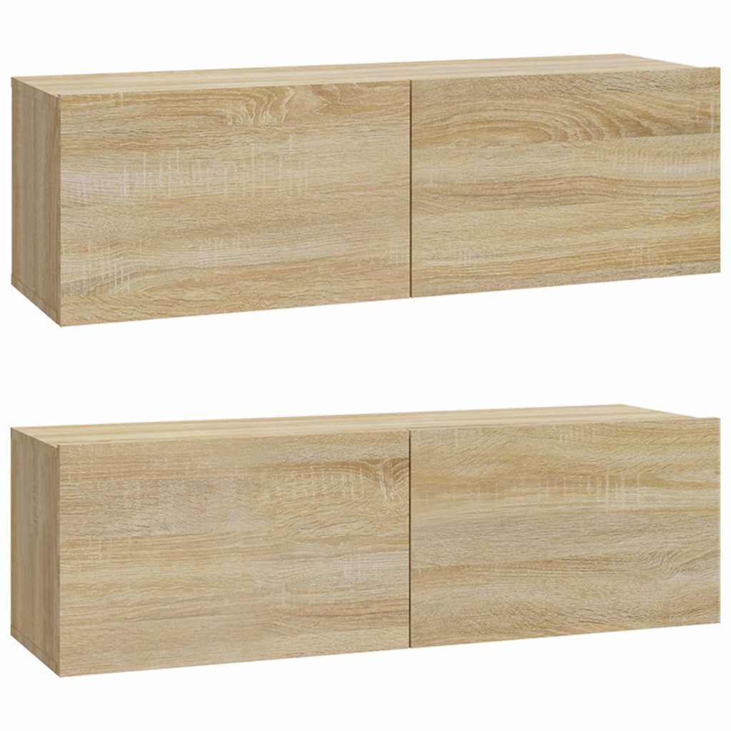 vidaXL 4 Piece TV Cabinet Set Sonoma Oak Engineered Wood 4