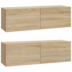 vidaXL 4 Piece TV Cabinet Set Sonoma Oak Engineered Wood 4