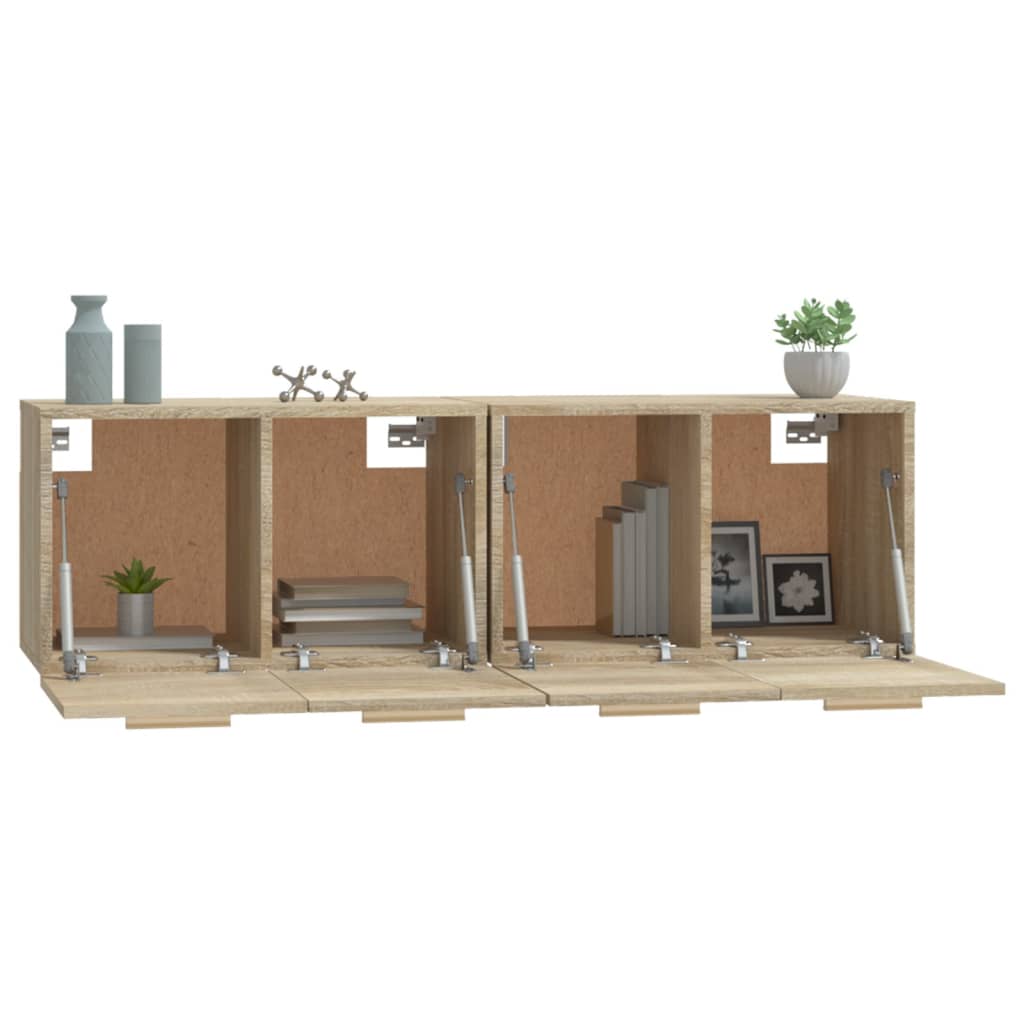 vidaXL Wall Cabinets 2 pcs Sonoma Oak 60x36.5x35 cm Engineered Wood 5