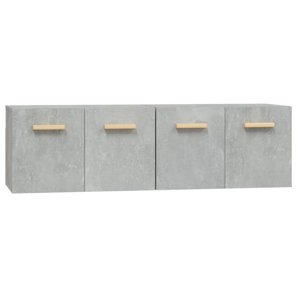 Wall Cabinets 2 pcs 60x36,5x35 cm Engineered Wood Depth 36.5 cm Concrete grey 60 cm