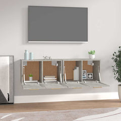 vidaXL Wall Cabinets 2 pcs Concrete Grey 60x36.5x35 cm Engineered Wood 3