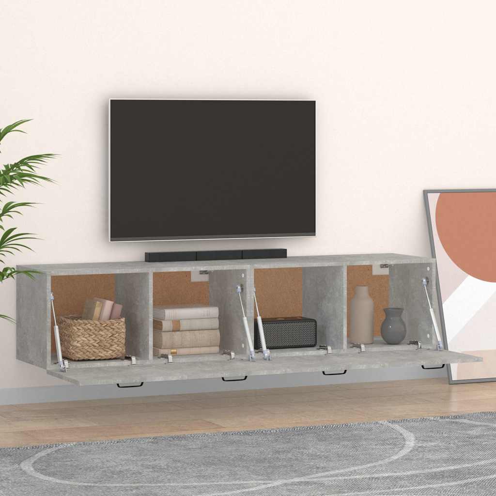 vidaXL Wall Cabinets 2 pcs Concrete Grey 60x36.5x35 cm Engineered Wood 3