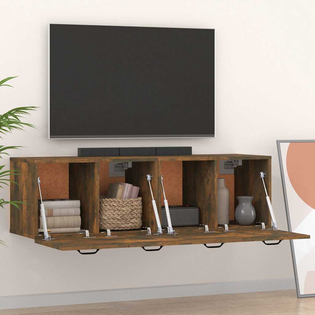 vidaXL Wall Cabinets 2 pcs Smoked Oak 80x35x36.5 cm Engineered Wood 3