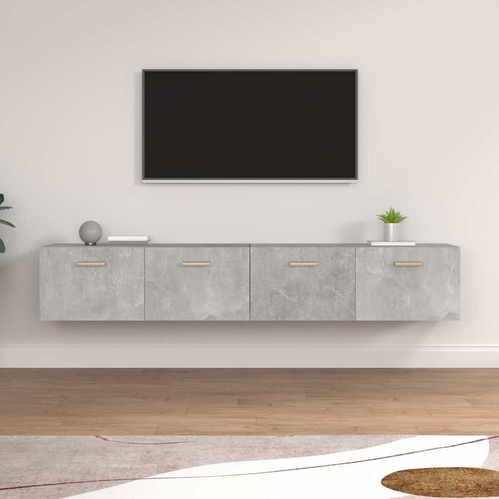 Wall Cabinets 2 pcs Concrete Grey Engineered Wood
