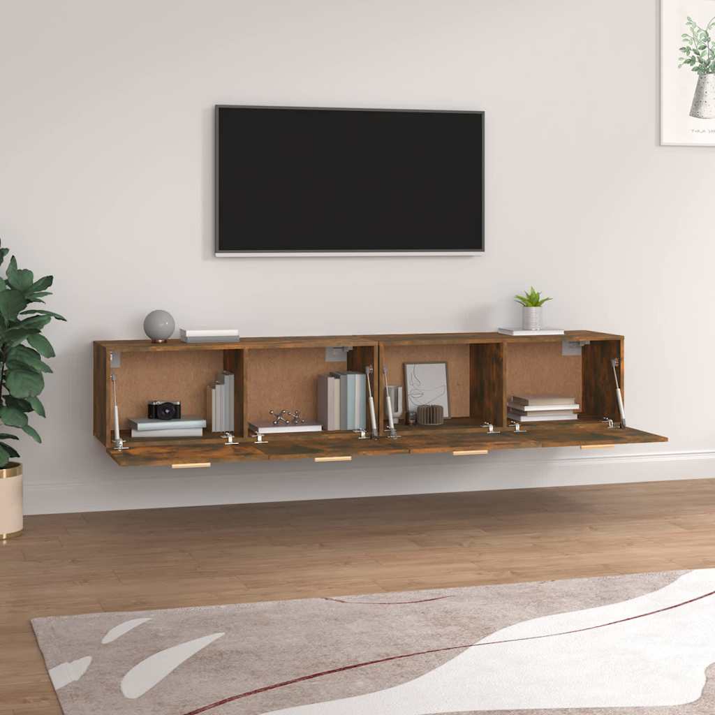 vidaXL Wall Cabinets 2 pcs Smoked Oak 100x36.5x35 cm Engineered Wood 3