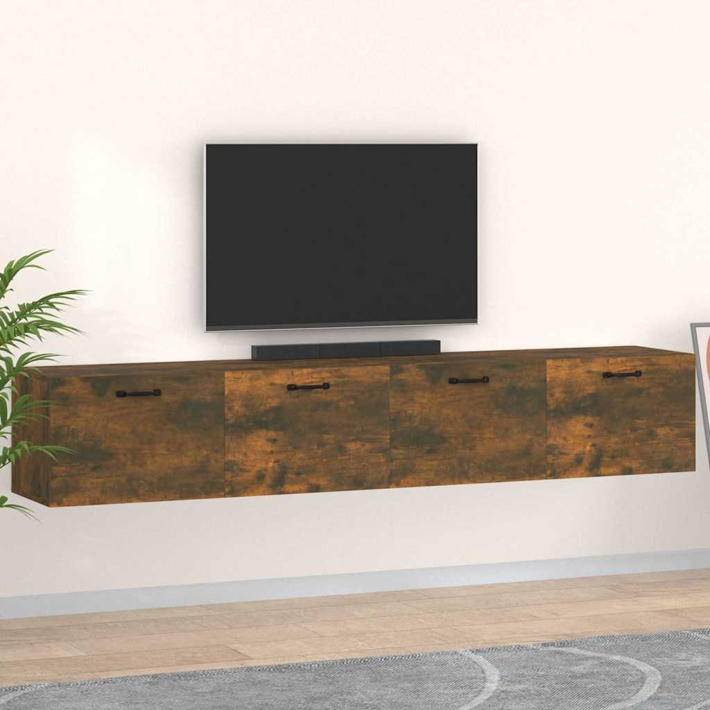 vidaXL Wall Cabinets 2 pcs Smoked Oak 100x36.5x35 cm Engineered Wood 1