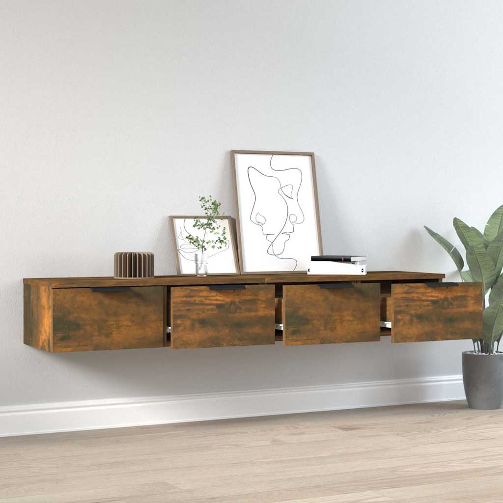 vidaXL Wall Cabinets 2 pcs Smoked Oak 68x30x20 cm Engineered Wood 3