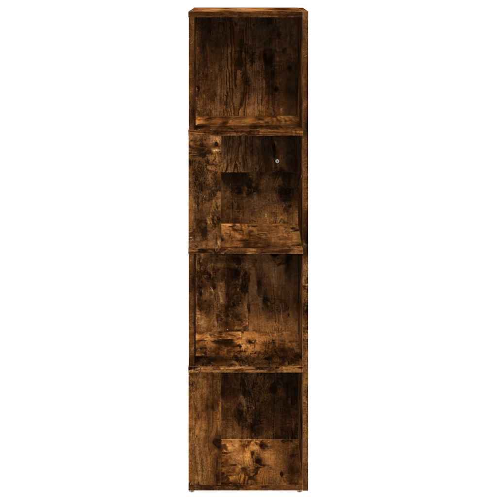 vidaXL Corner Cabinet Smoked Oak 33x33x132 cm Engineered Wood 4