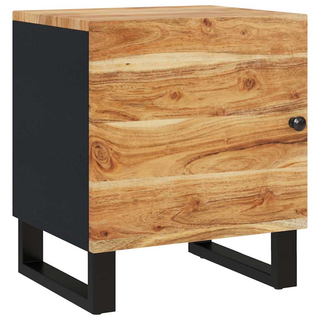 vidaXL Bedside Cabinet | Acacia wood grain, Black 2