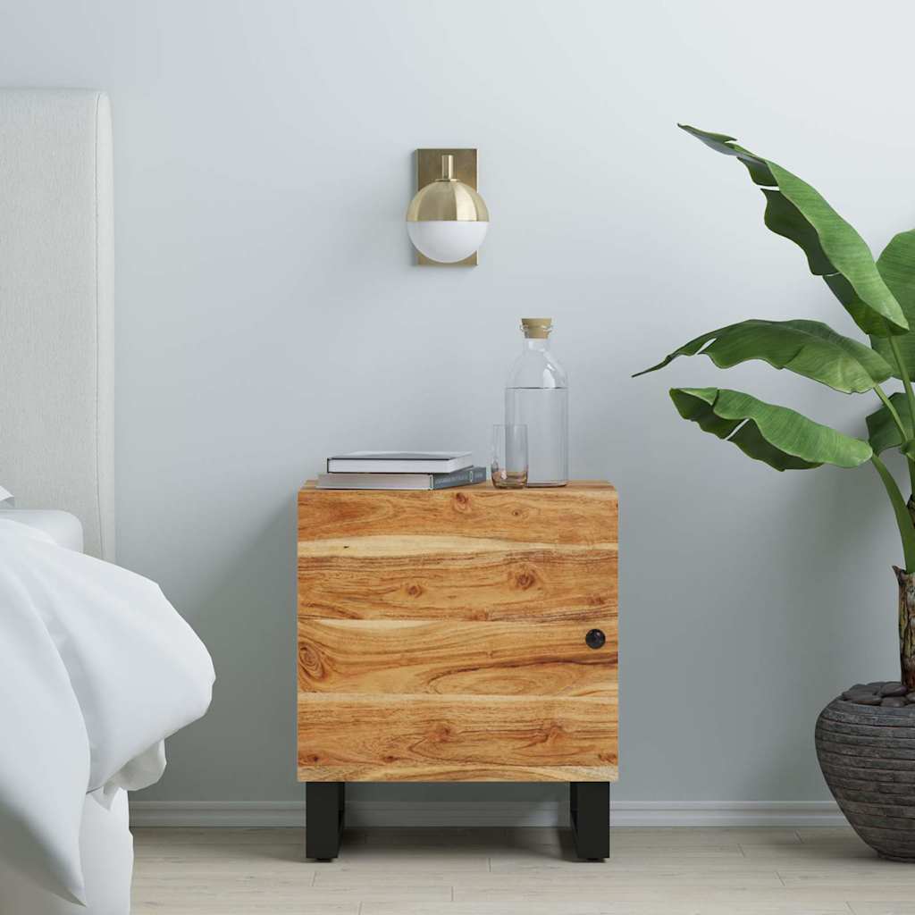 vidaXL Bedside Cabinet | Acacia wood grain, Black 1