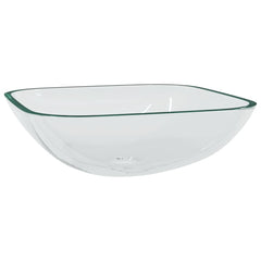 vidaXL Basin Glass 42x42x14 cm Transparent 2