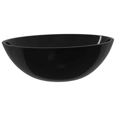 vidaXL Basin Glass 50x37x14 cm Black 2