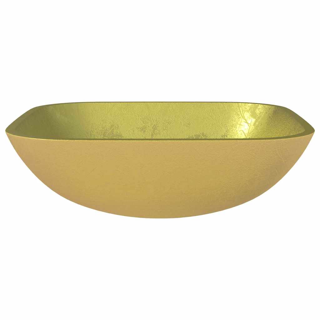 vidaXL Basin Glass 42x42x14 cm Gold 3