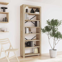 3-Tier Bookcase 80x30x80 cm Solid Wood Acacia 200 cm