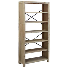 3-Tier Bookcase 80x30x80 cm Solid Wood Acacia 170 cm