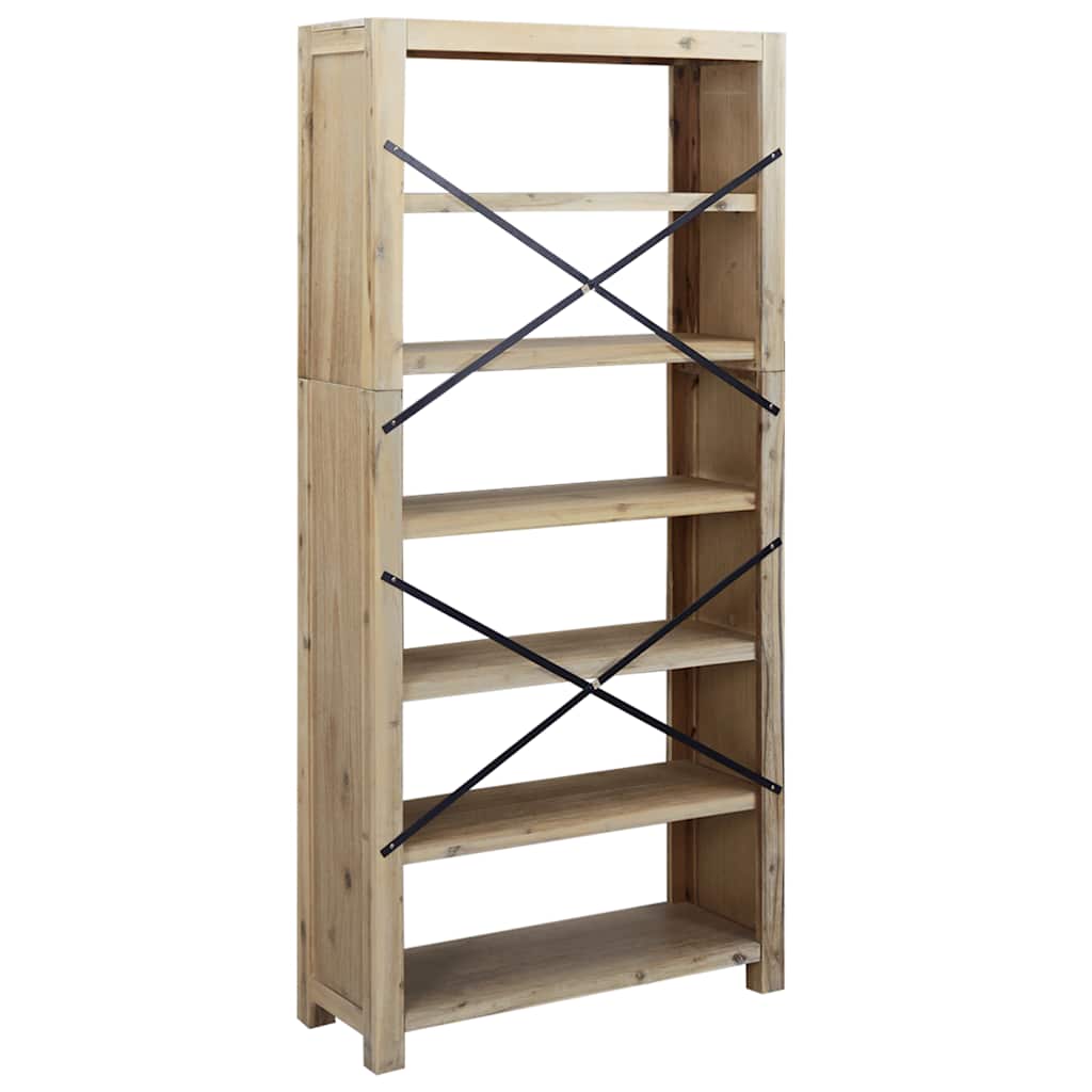 3-Tier Bookcase 80x30x80 cm Solid Wood Acacia 170 cm