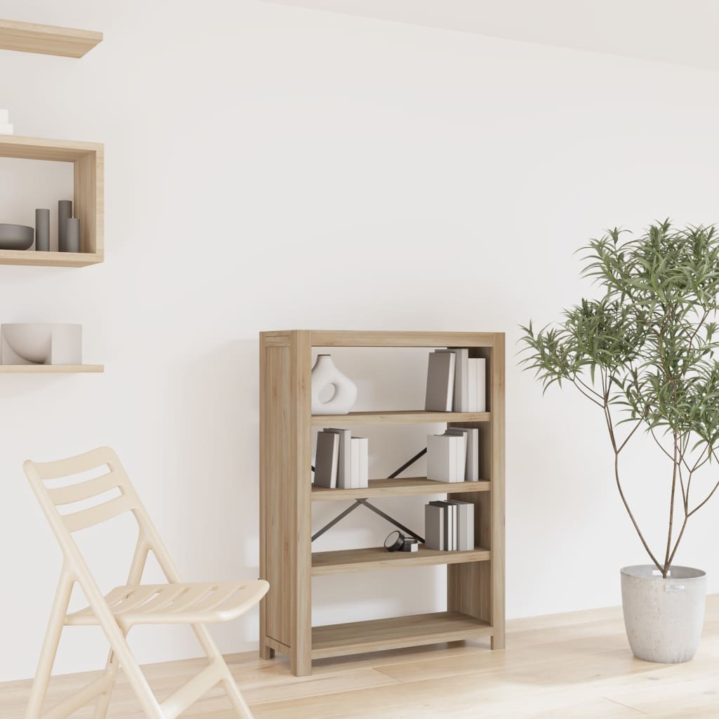 3-Tier Bookcase 80x30x80 cm Solid Wood Acacia 110 cm