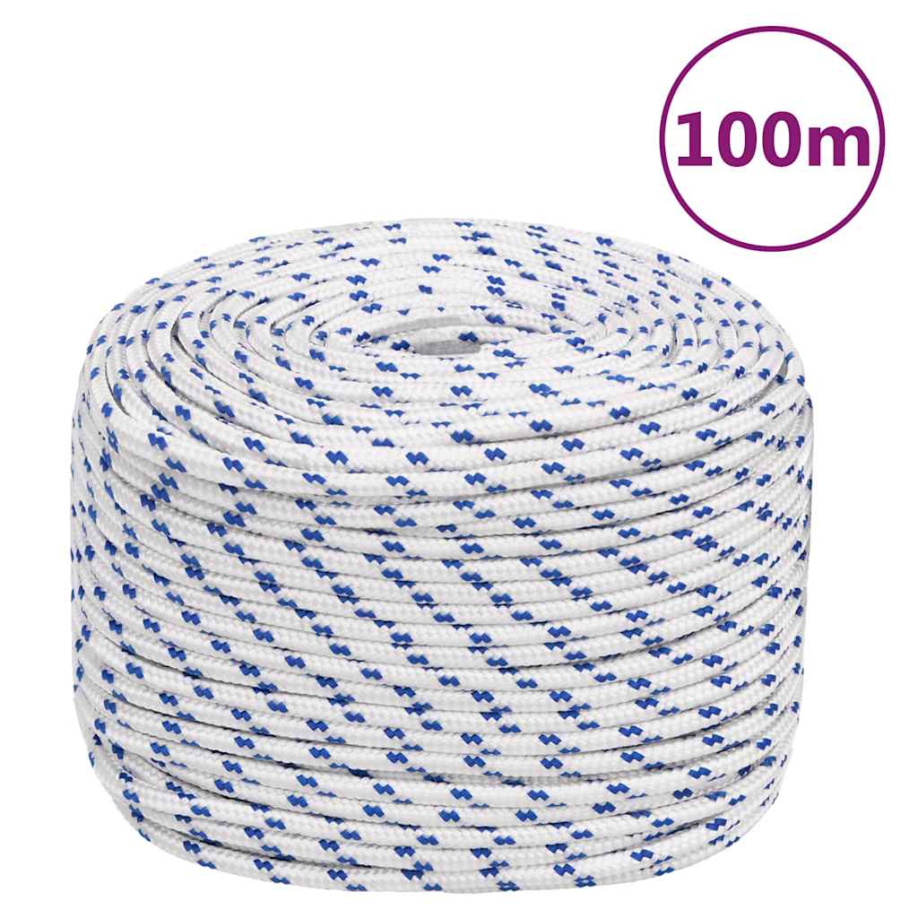 vidaXL Boat Rope White 10 mm 100 m Polypropylene 1