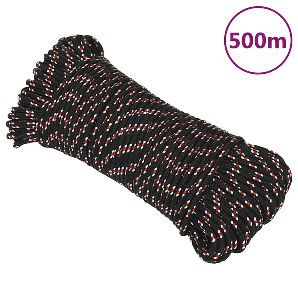 Boat Rope Polypropylene Length 500 m 4 mm Black and red