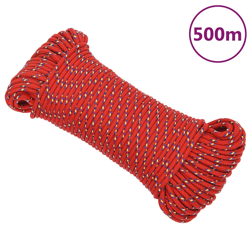 vidaXL Boat Rope Red 4 mm 500 m Polypropylene 1