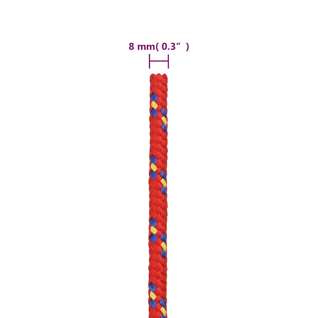 vidaXL Boat Rope Red 8 mm 250 m Polypropylene 6