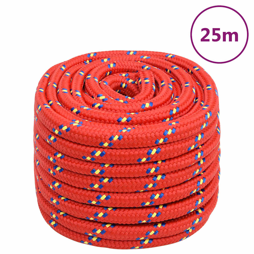 vidaXL Boat Rope Red 20 mm 25 m Polypropylene 1