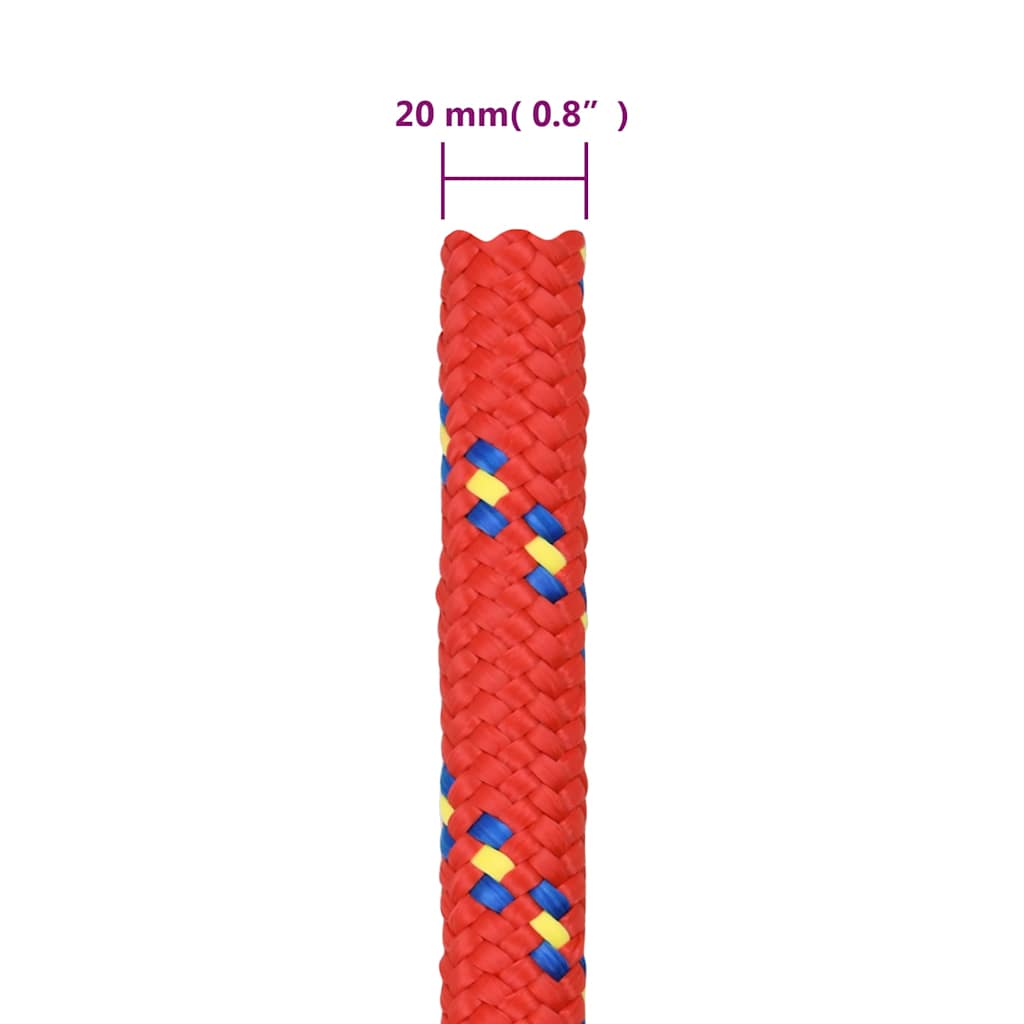 vidaXL Boat Rope Red 20 mm 25 m Polypropylene 6