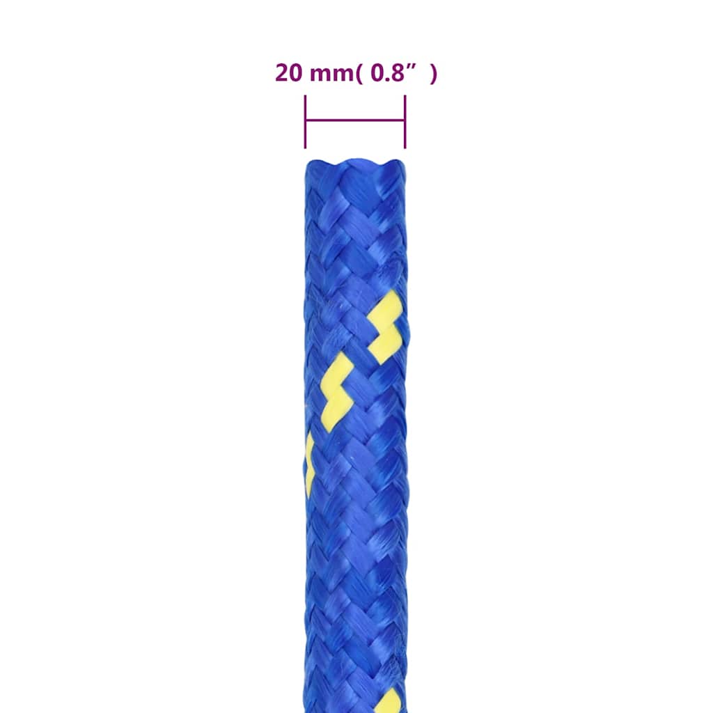vidaXL Boat Rope Blue 20 mm 25 m Polypropylene 6