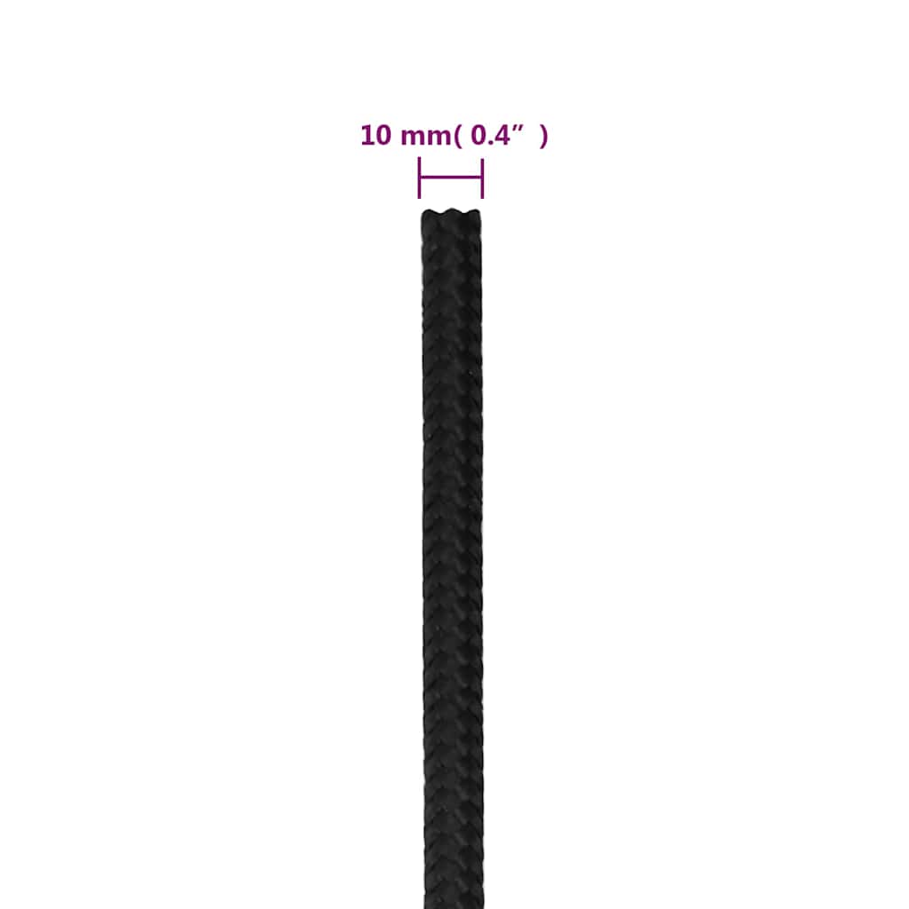 Boat Rope Full Polypropylene Length 250 m Black 10 mm