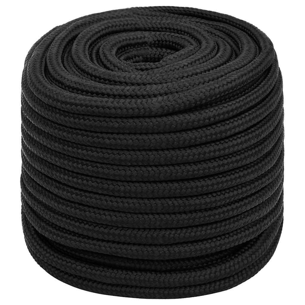 vidaXL Boat Rope Full Black 18 mm 50 m Polypropylene 2